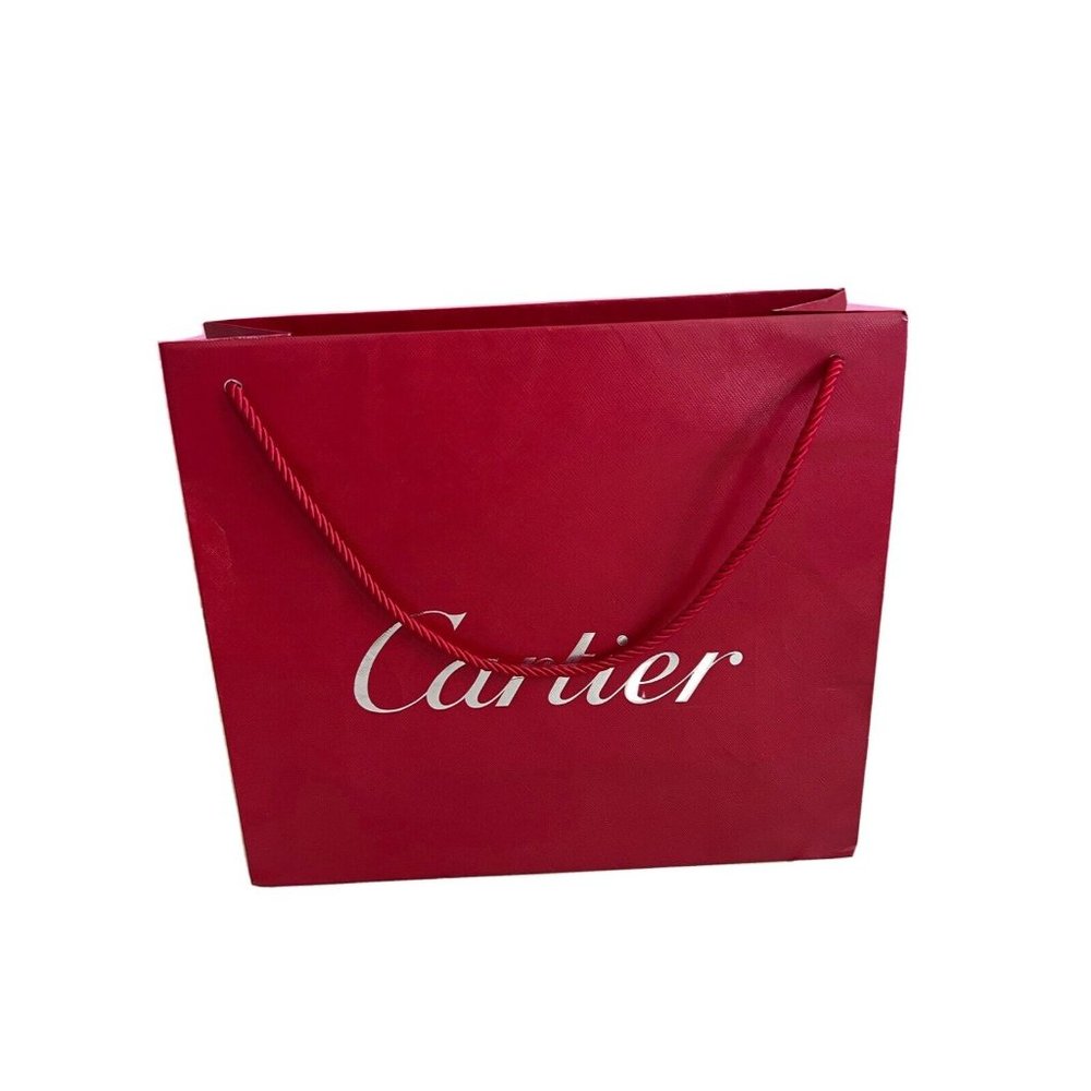 Cartier Paper Shopping Bag Reusable Red 11" x 12.5" x 4.5"